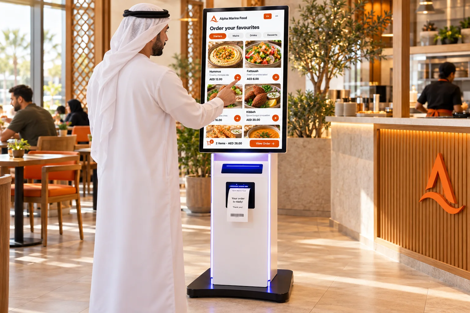 Luqma Self-Service Kiosk touch screen